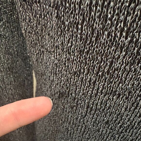 TravelSmith Metallic Knit Turtleneck Sweater Silver Black Evening Size Large - Picture 4 of 7